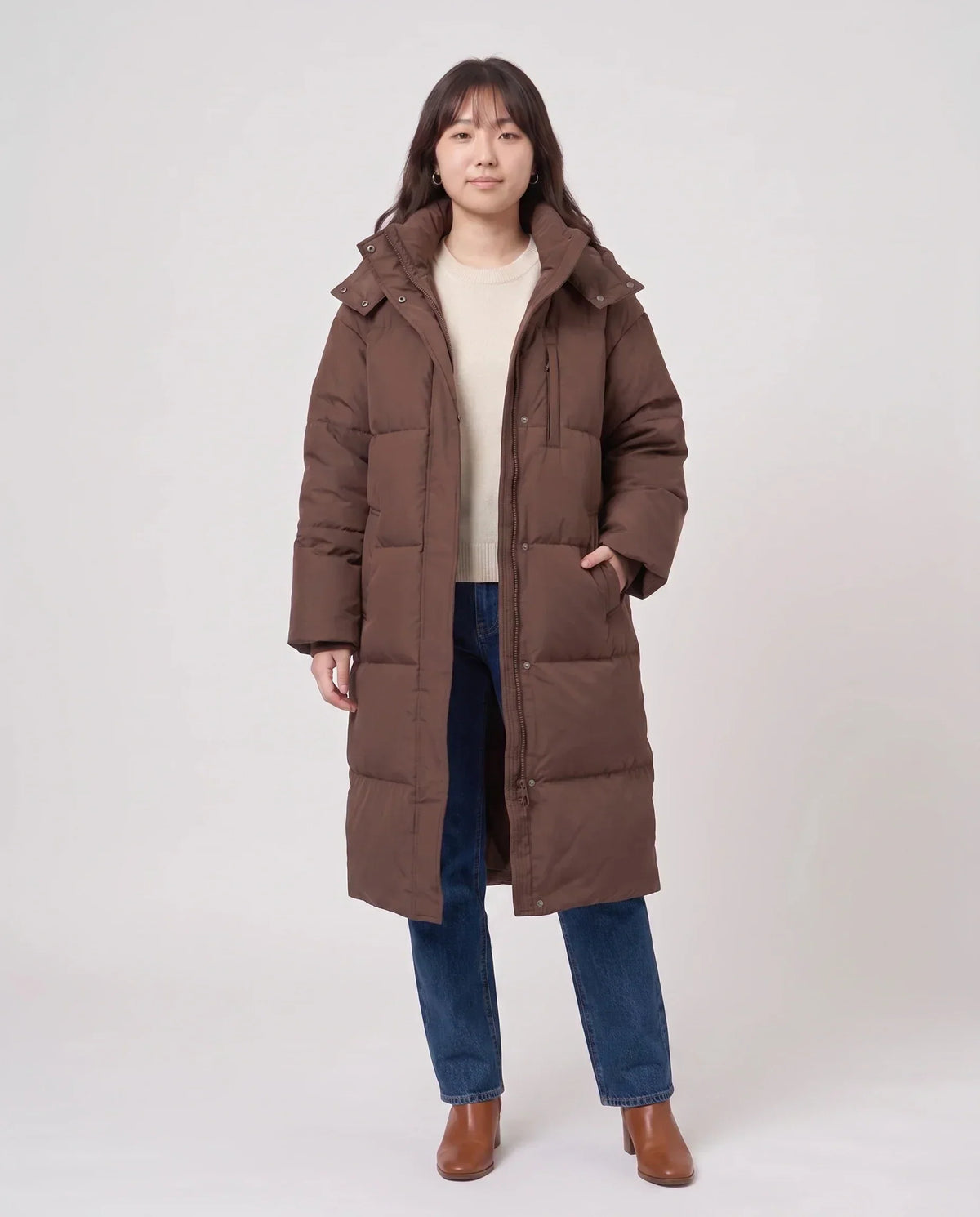 Long Oversized Hooded Puffer Jacket