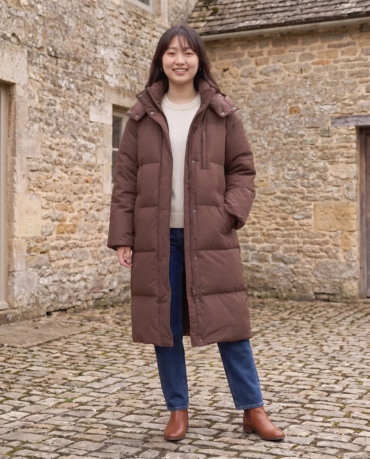 Long Oversized Hooded Puffer Jacket