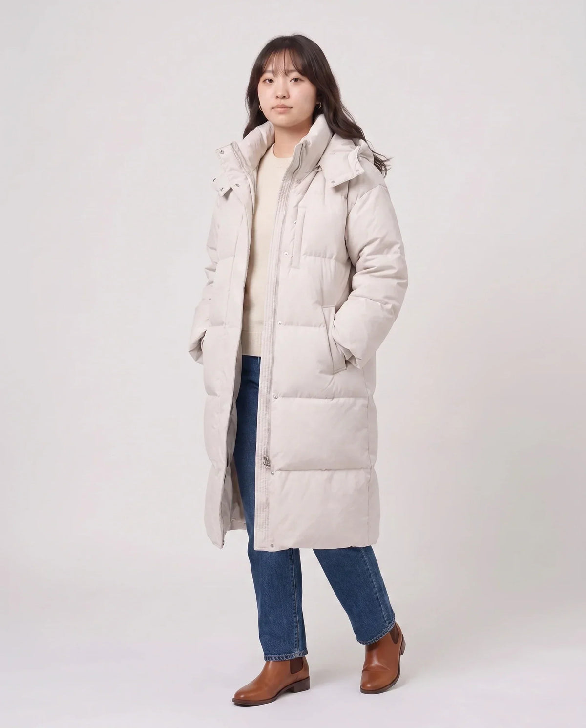 Long Oversized Hooded Puffer Jacket