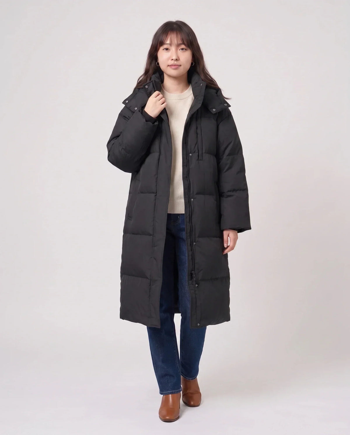 Long Oversized Hooded Puffer Jacket