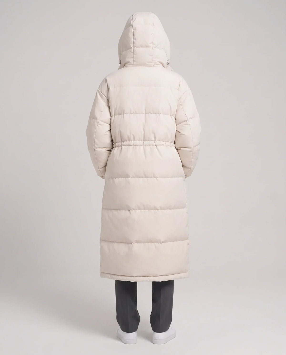 Long Oversized Puffer Jacket with Funnel Collar and Hood