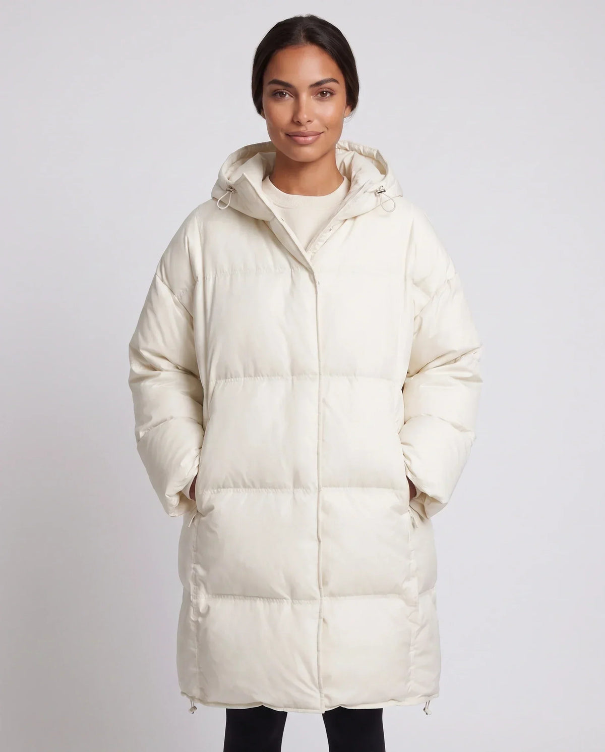 Oversized Mid-Length Hooded Puffer Jacket