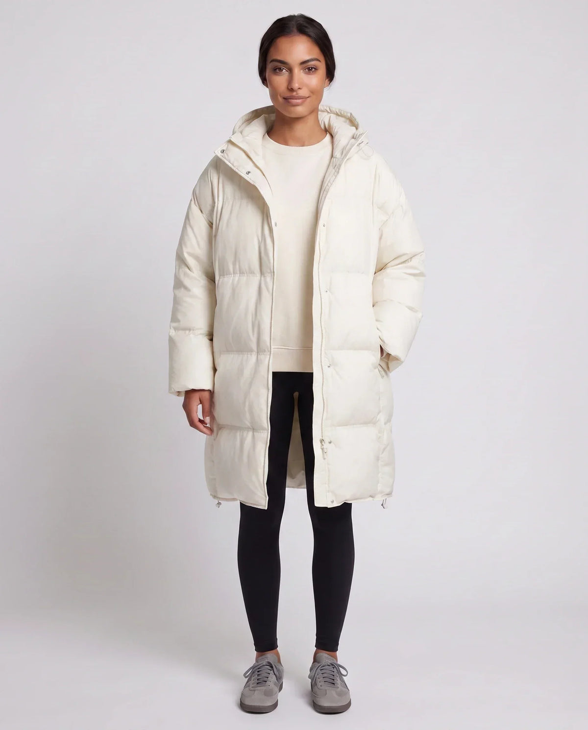 Oversized Mid-Length Hooded Puffer Jacket