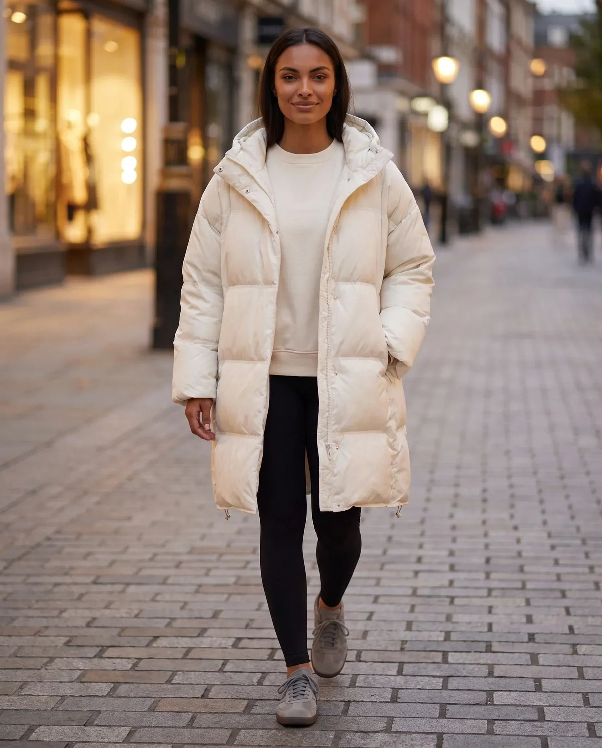 Oversized Mid-Length Hooded Puffer Jacket