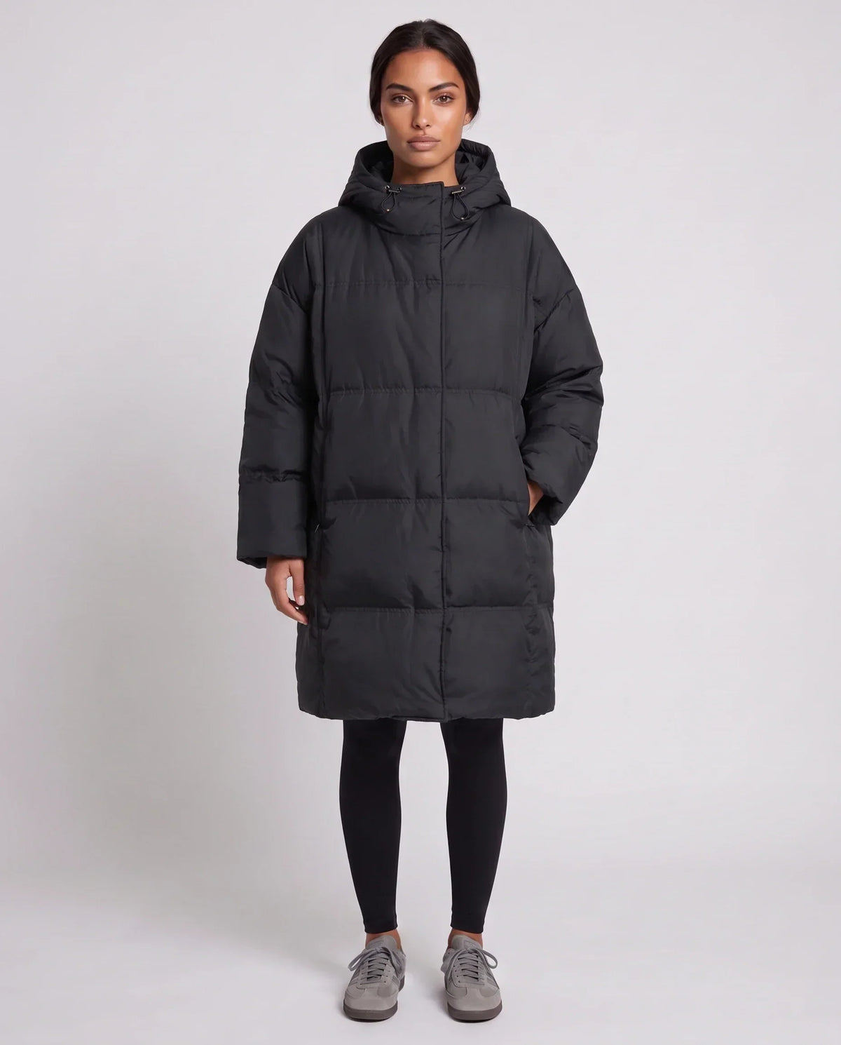 Oversized Mid-Length Hooded Puffer Jacket
