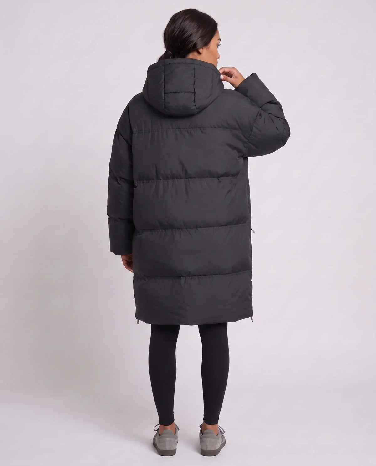 Oversized Mid-Length Hooded Puffer Jacket