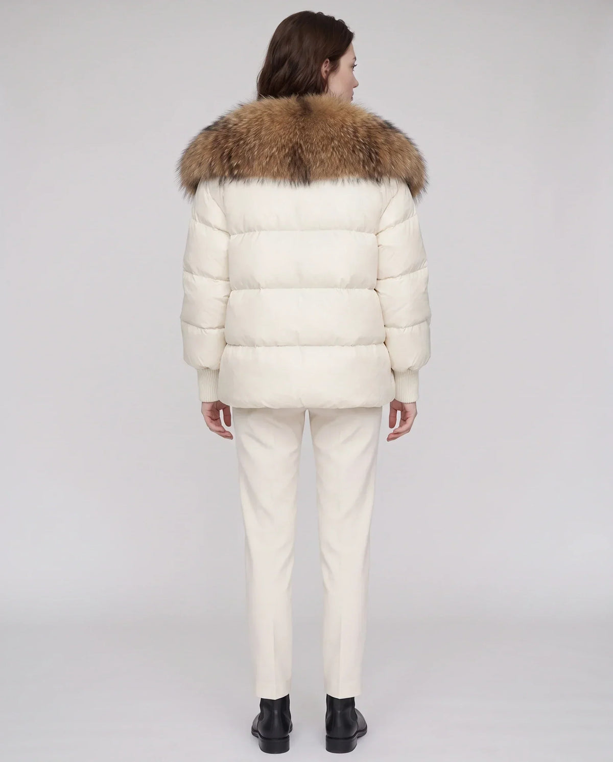 Oversized Puffer Jacket with Faux Fur Shawl Collar