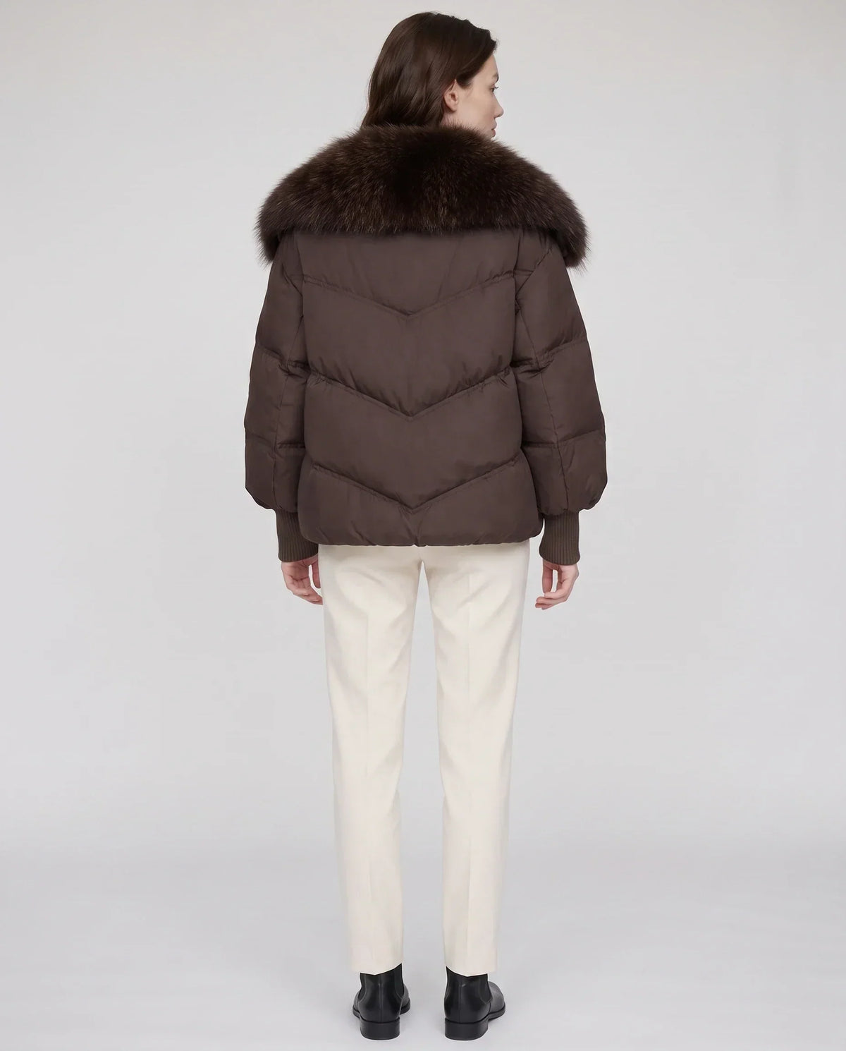 Oversized Puffer Jacket with Faux Fur Shawl Collar