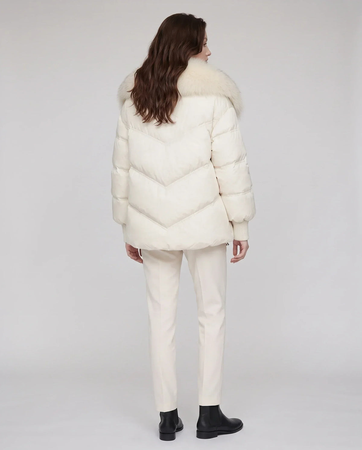 Oversized Puffer Jacket with Faux Fur Shawl Collar
