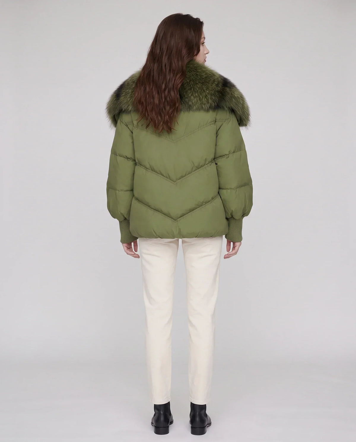 Oversized Puffer Jacket with Faux Fur Shawl Collar