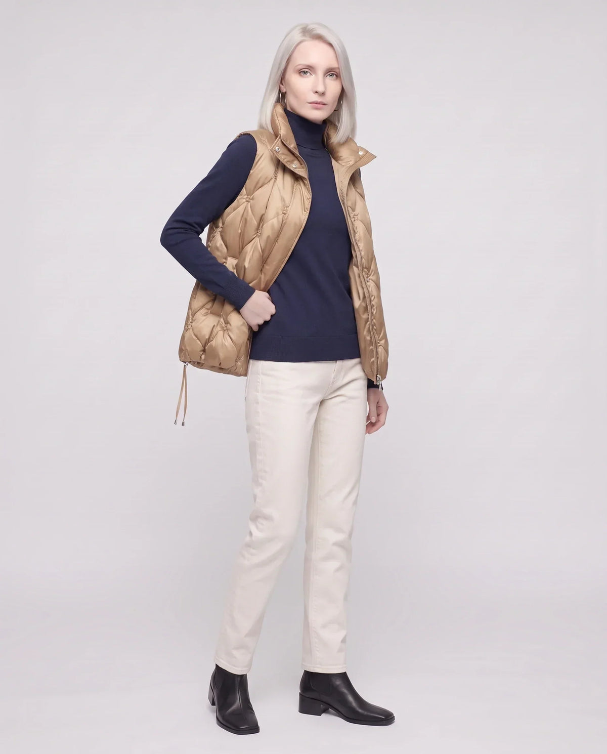 Satin Diamond-Quilted Puffer Gilet