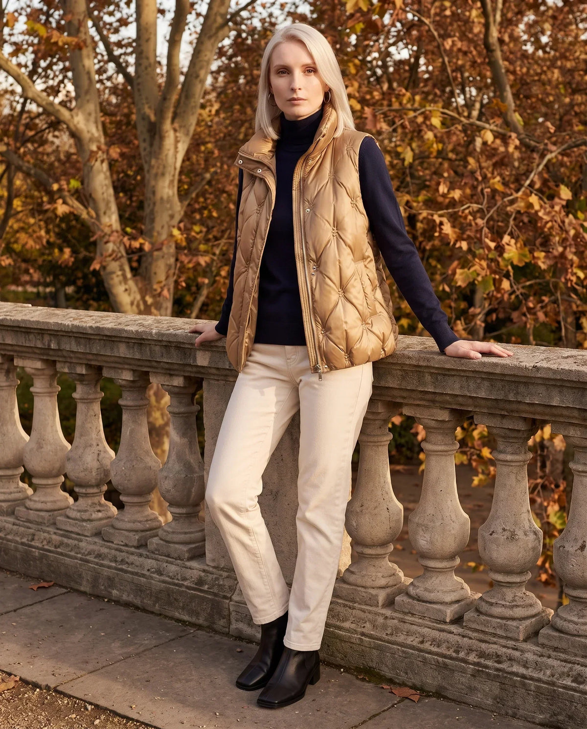 Satin Diamond-Quilted Puffer Gilet