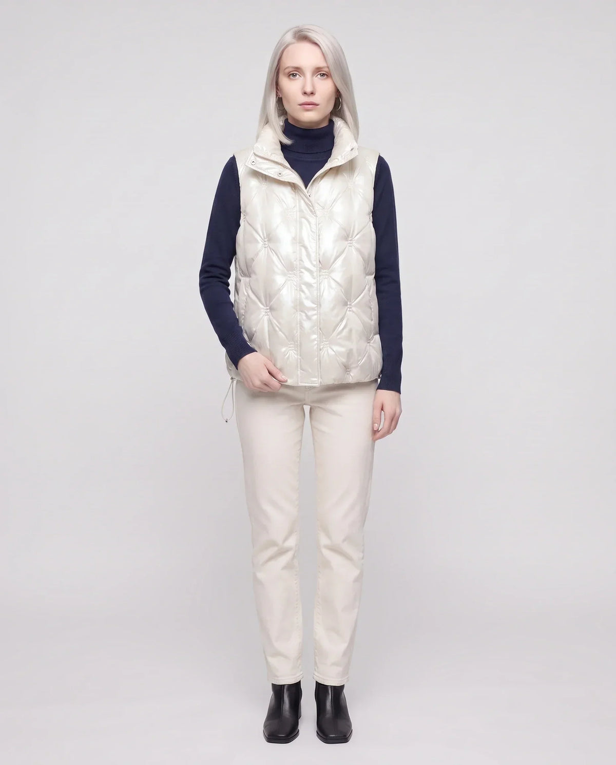 Satin Diamond-Quilted Puffer Gilet