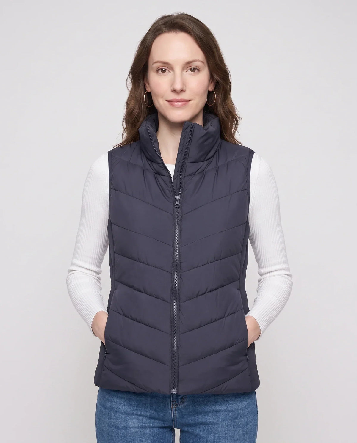 Fitted Sleeveless Puffer Gilet