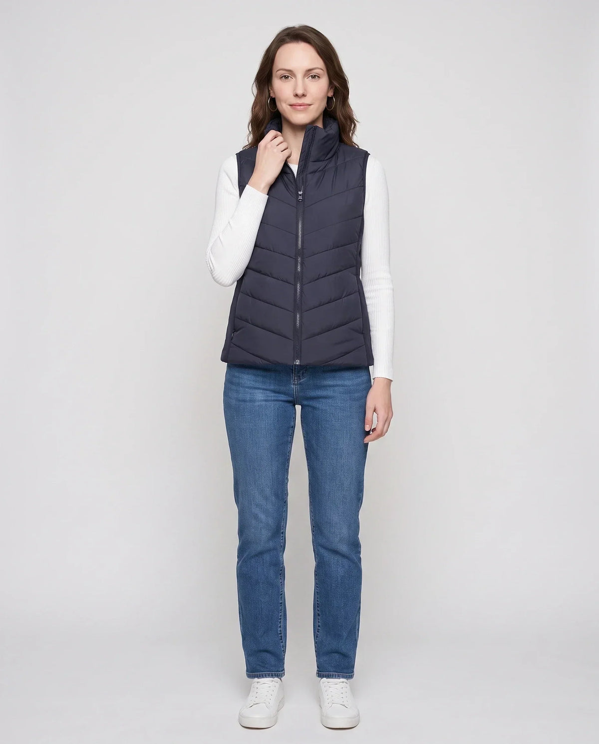 Fitted Sleeveless Puffer Gilet