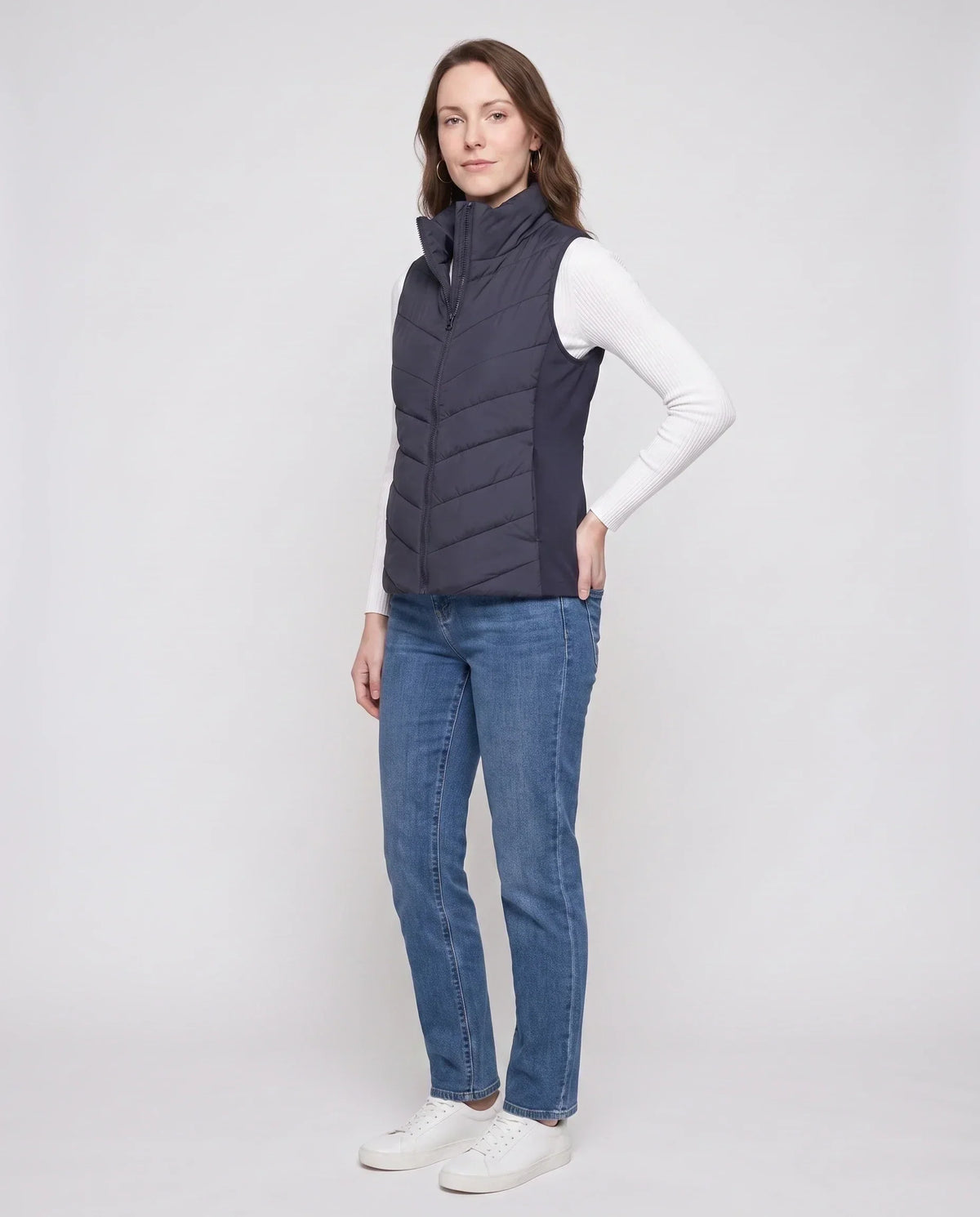 Fitted Sleeveless Puffer Gilet