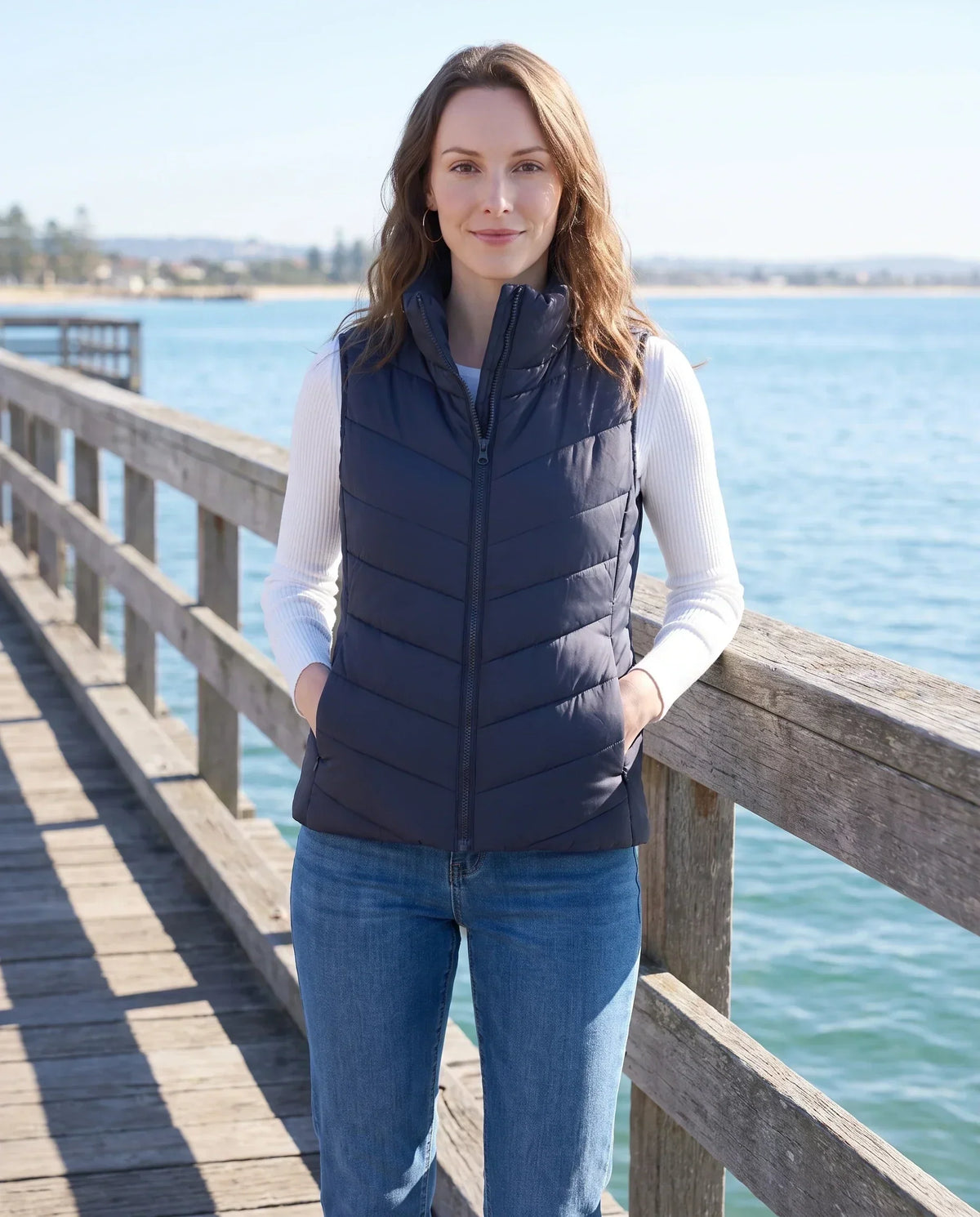 Fitted Sleeveless Puffer Gilet