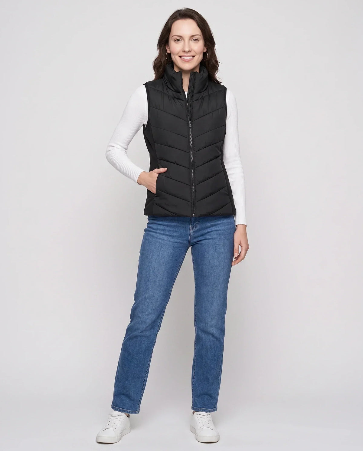 Fitted Sleeveless Puffer Gilet