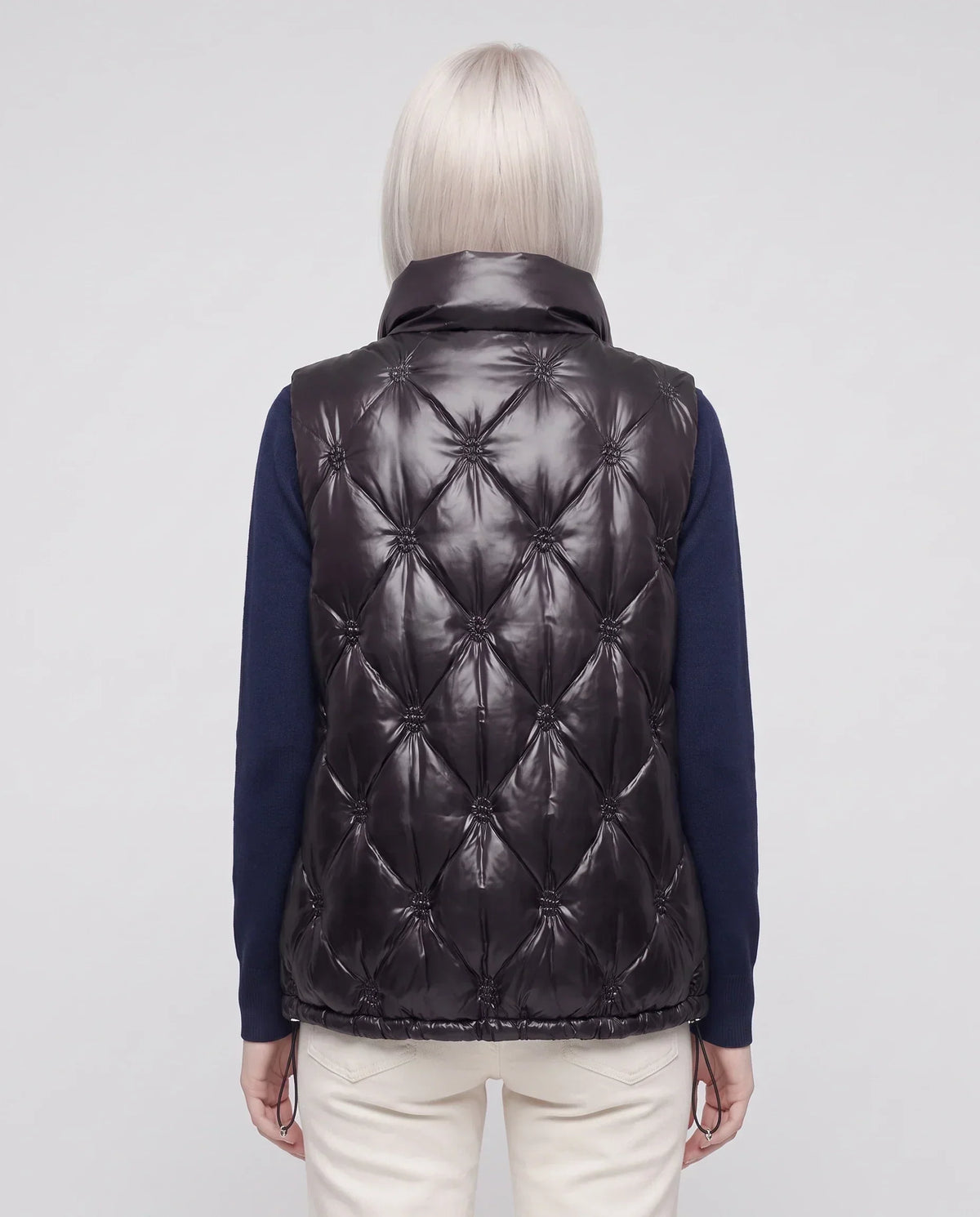 Satin Diamond-Quilted Puffer Gilet