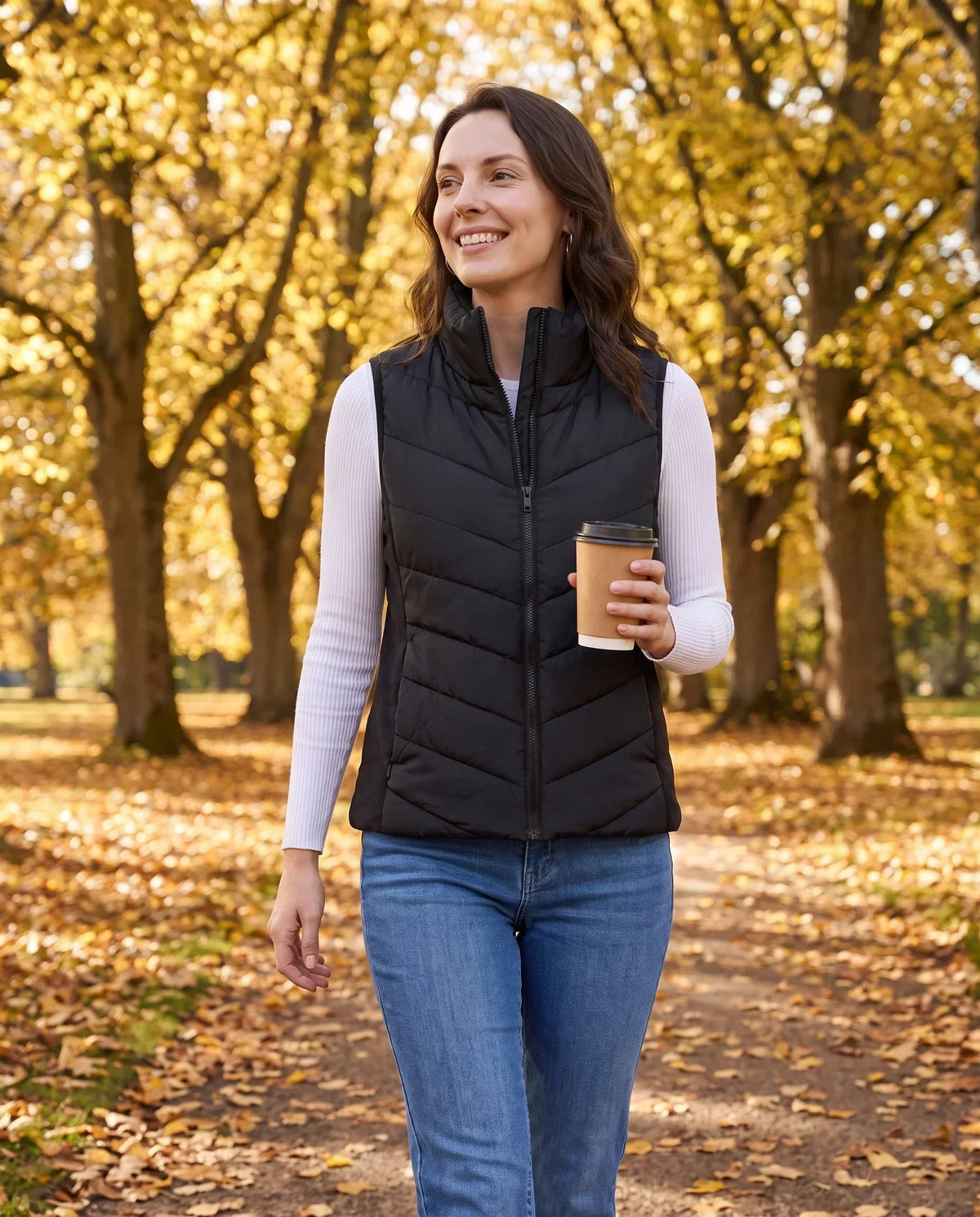 Fitted Sleeveless Puffer Gilet