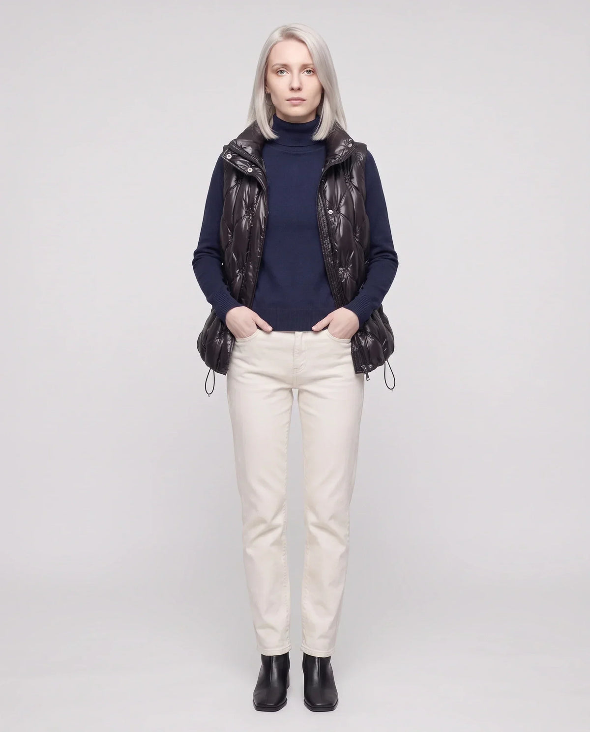 Satin Diamond-Quilted Puffer Gilet