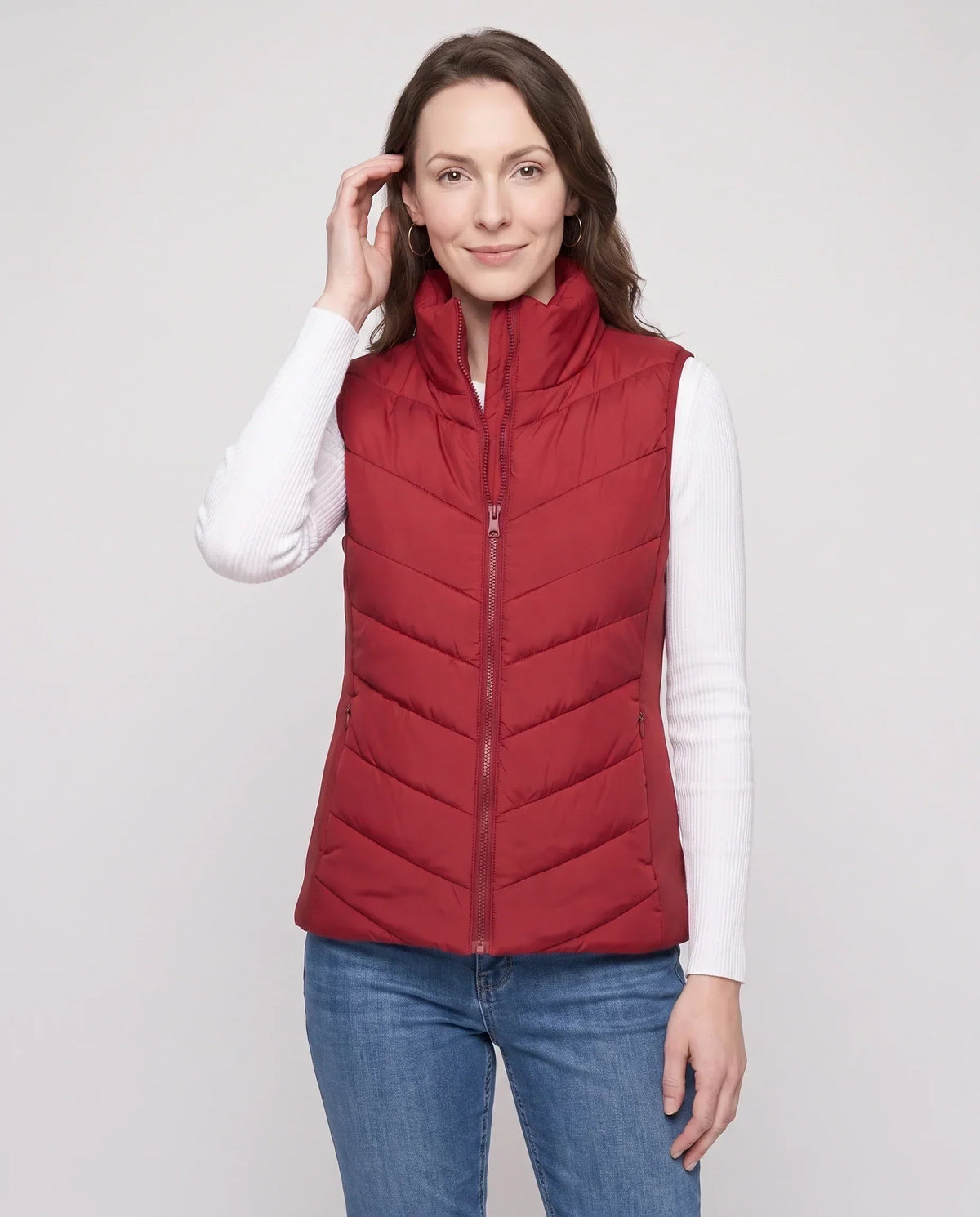 Fitted Sleeveless Puffer Gilet