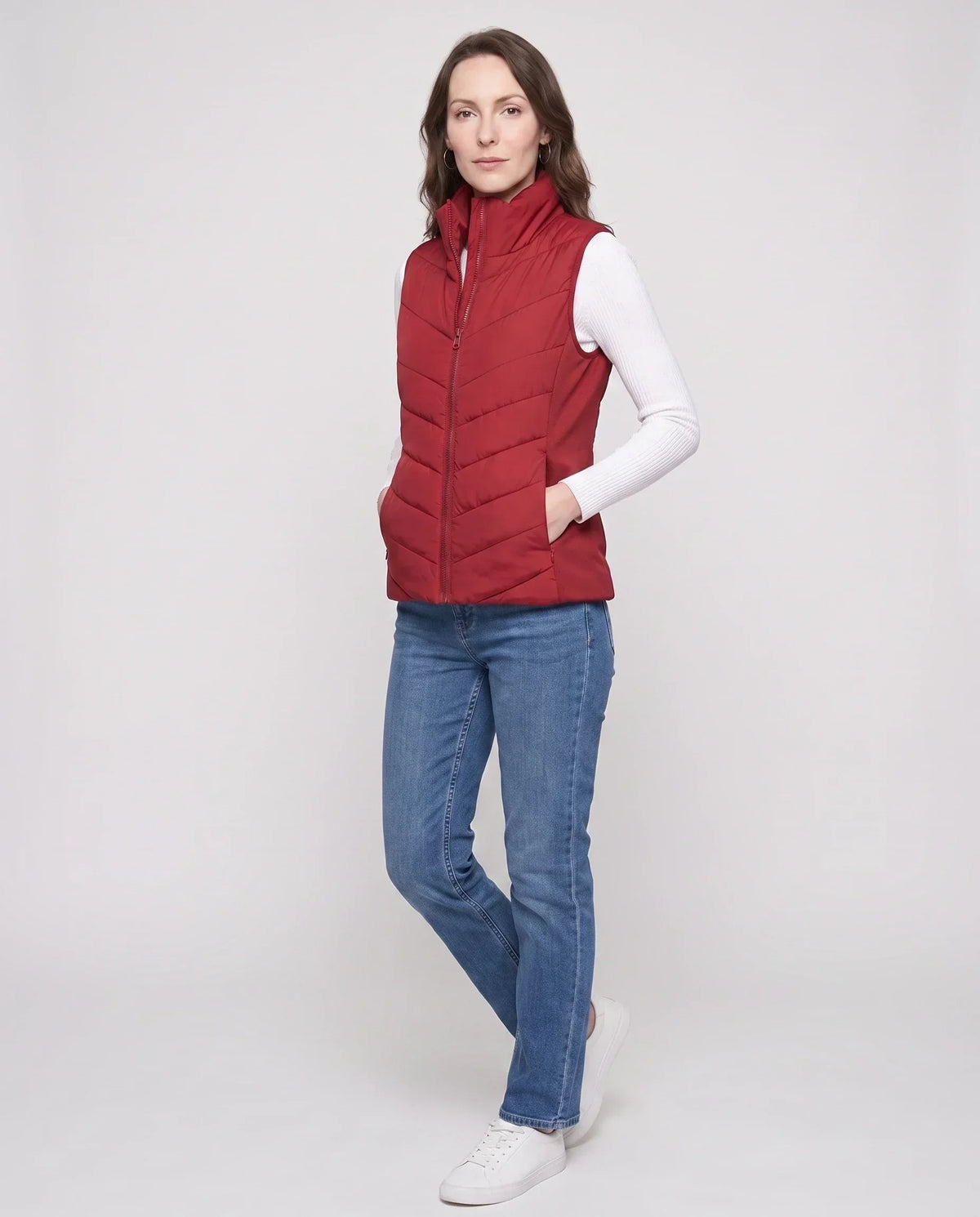 Fitted Sleeveless Puffer Gilet