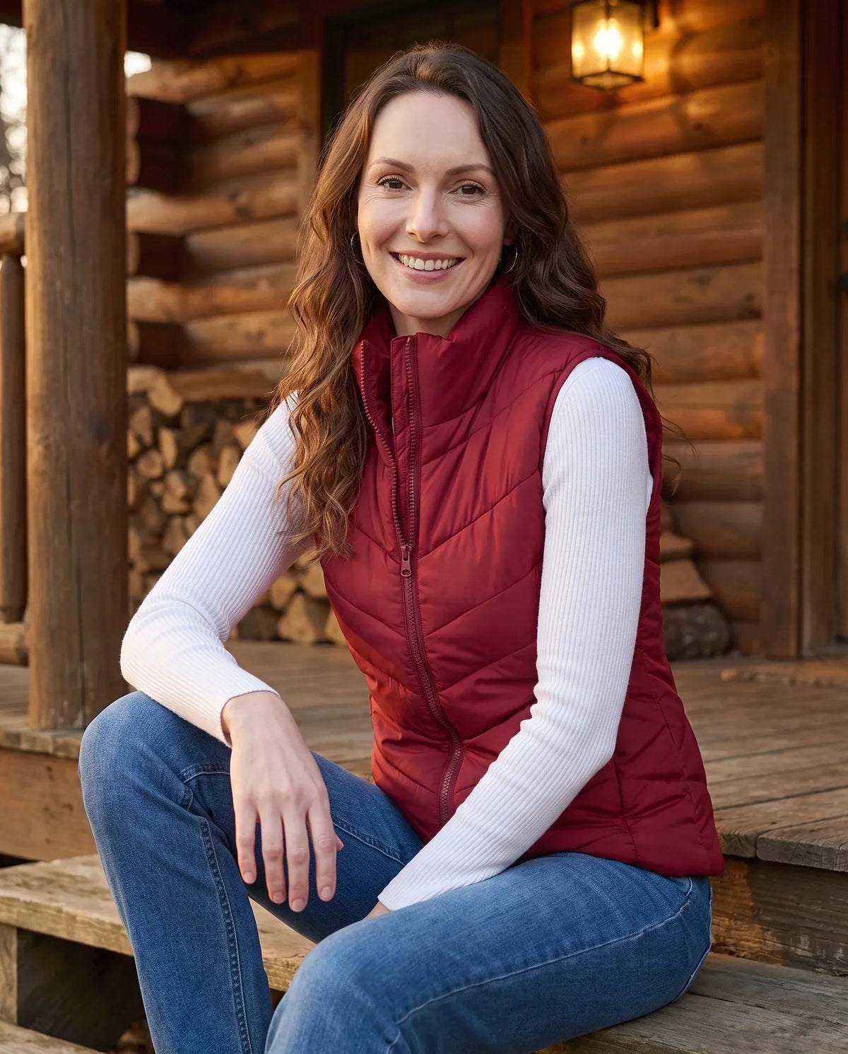 Fitted Sleeveless Puffer Gilet