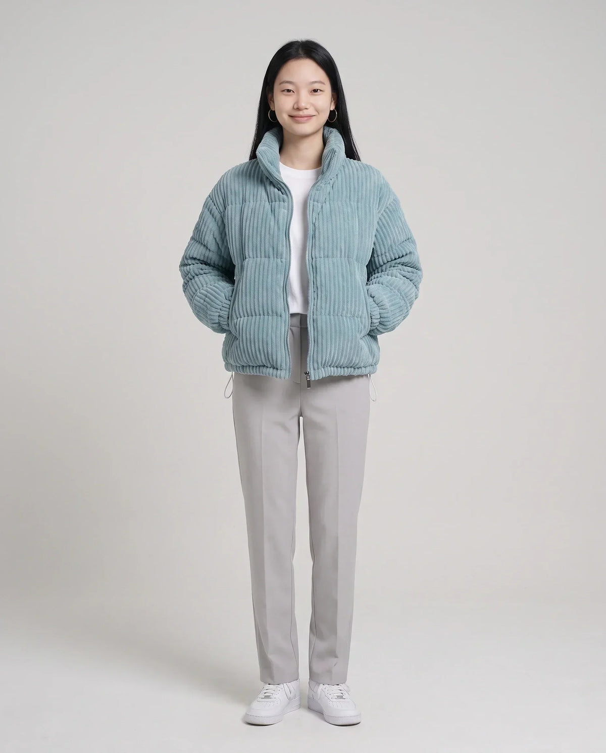 Short Corduroy Puffer Jacket