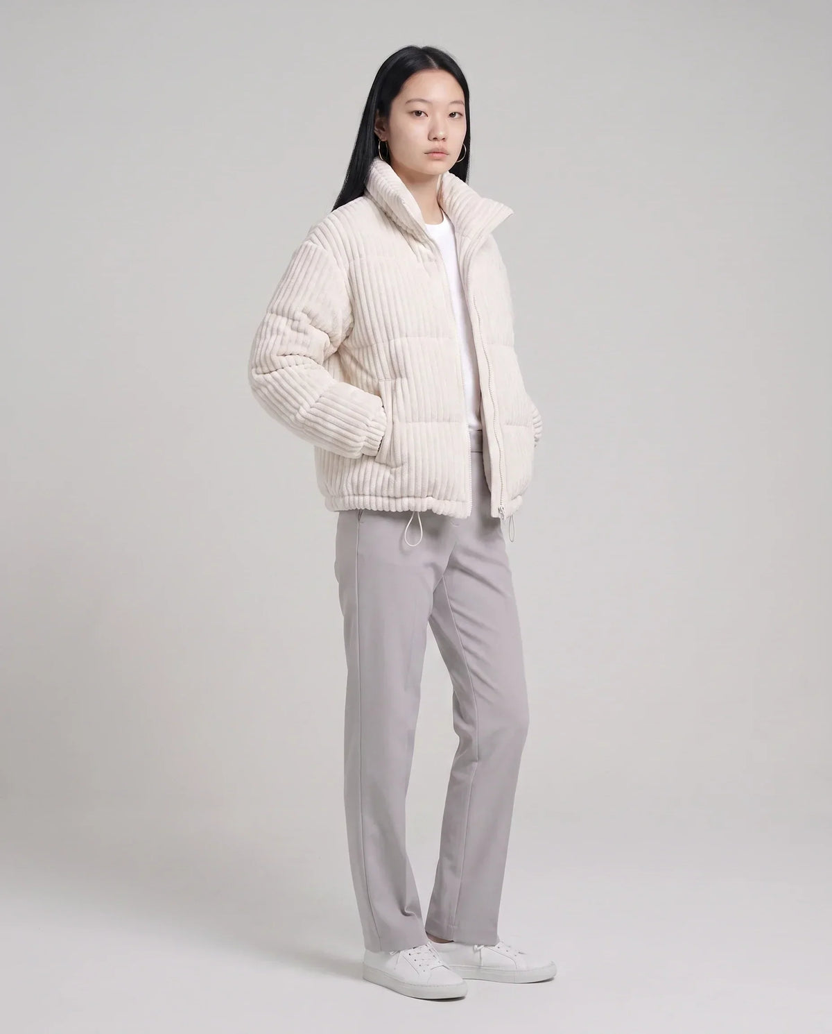 Short Corduroy Puffer Jacket
