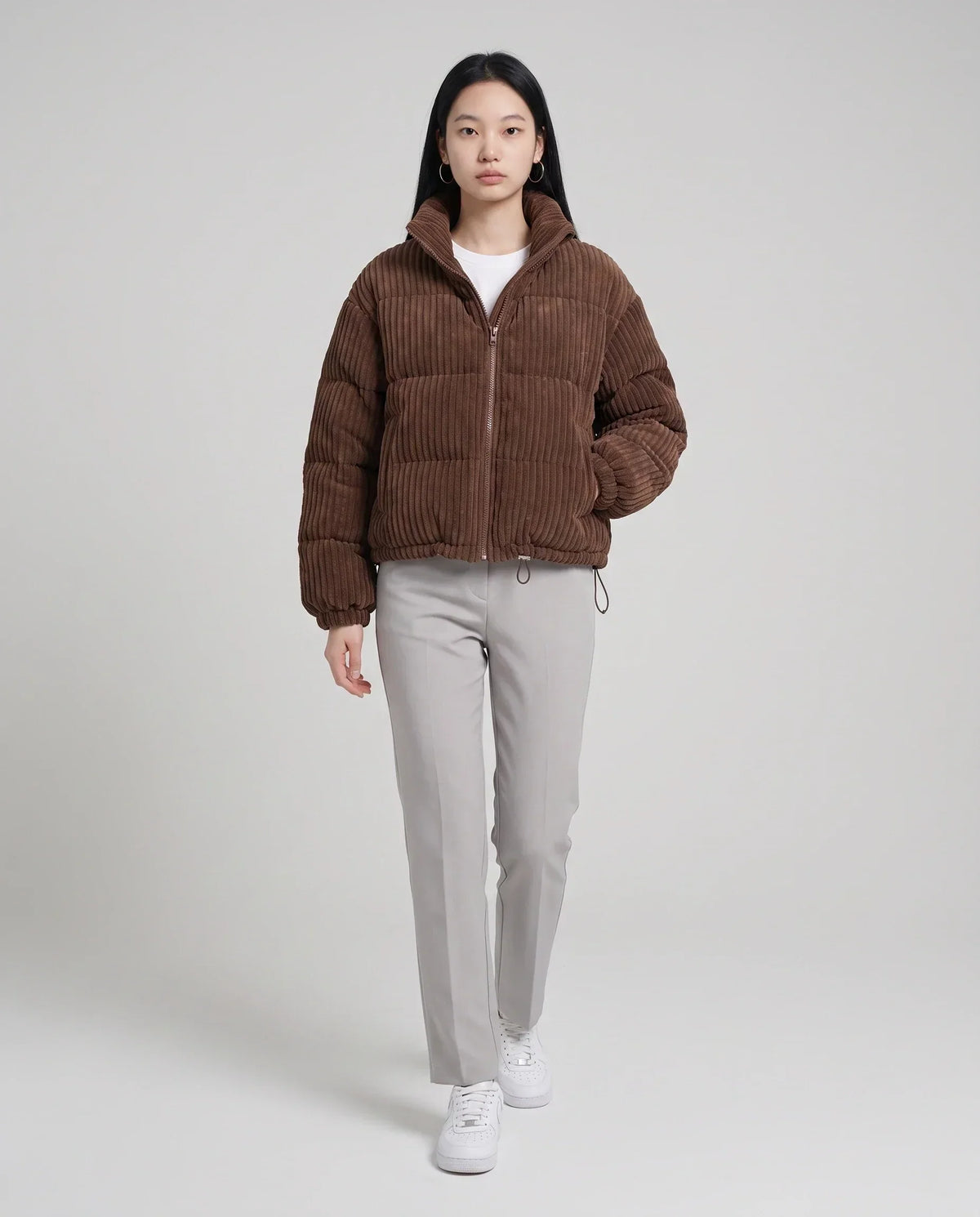 Short Corduroy Puffer Jacket