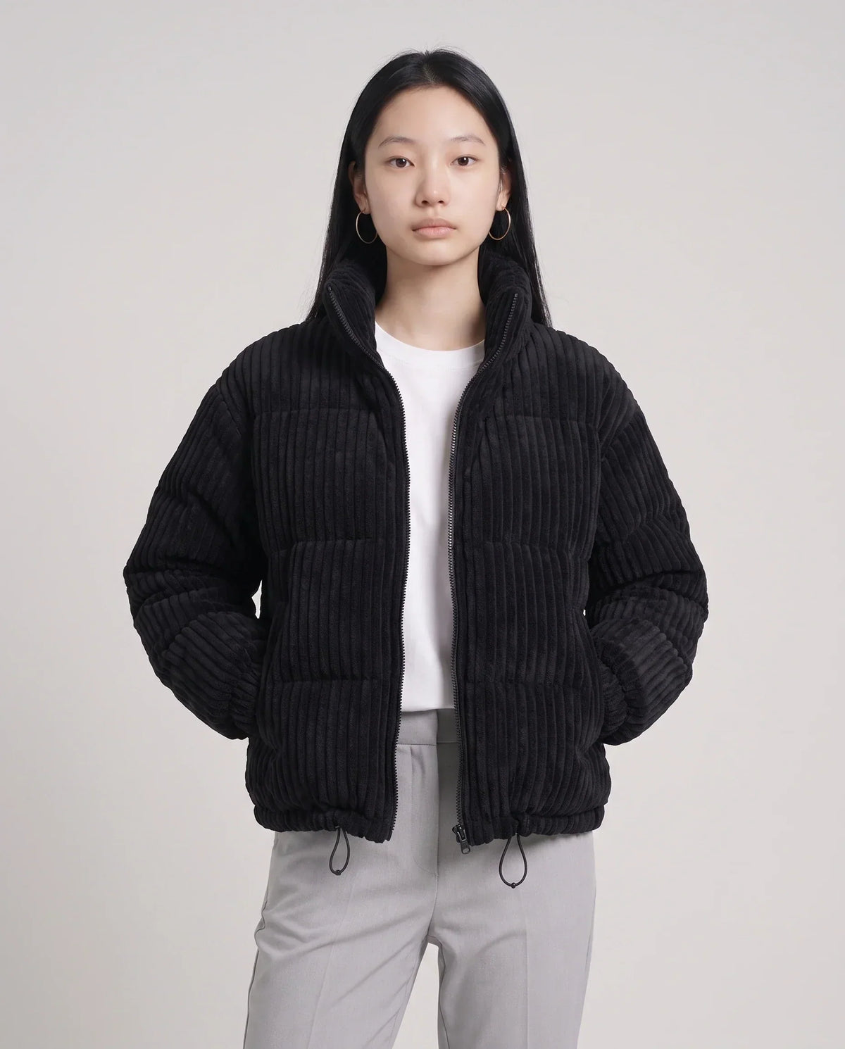 Short Corduroy Puffer Jacket