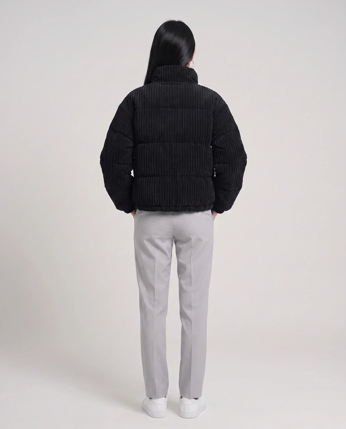Short Corduroy Puffer Jacket