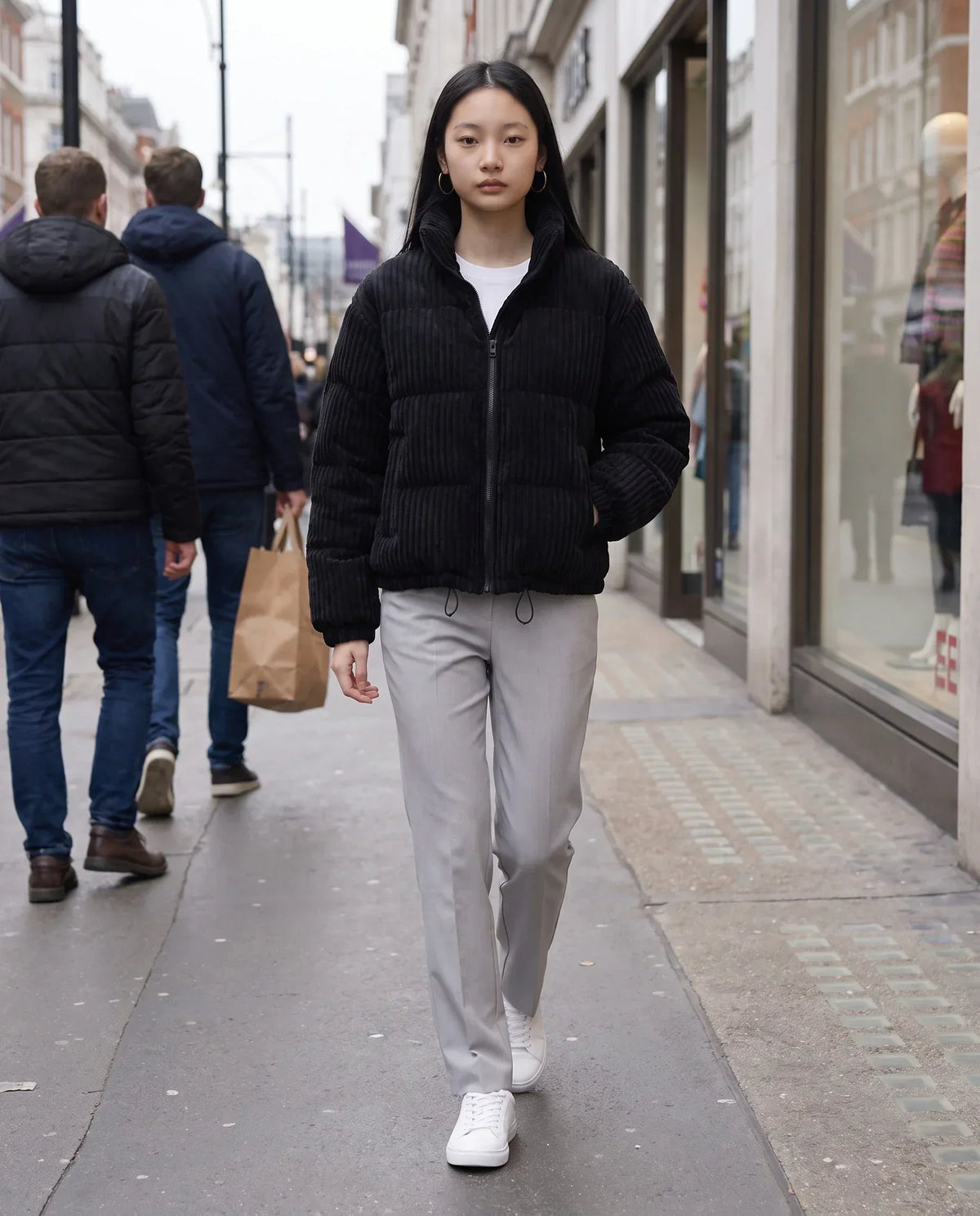 Short Corduroy Puffer Jacket