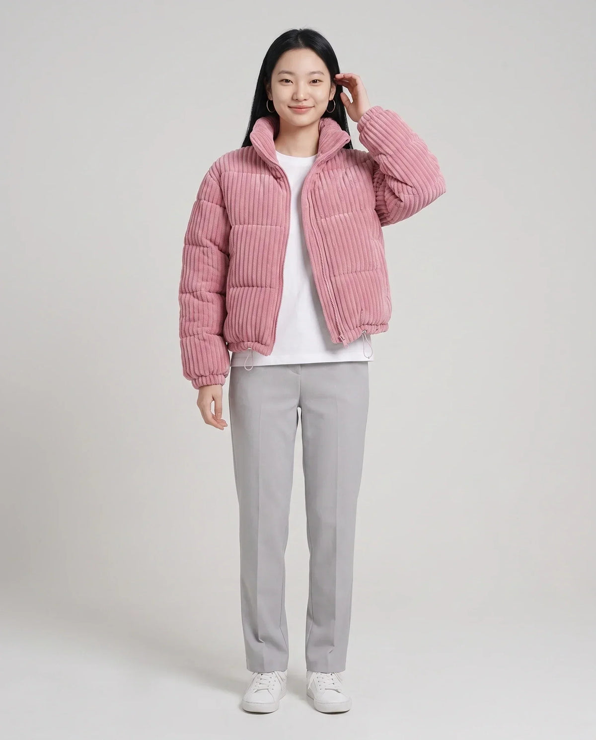 Short Corduroy Puffer Jacket