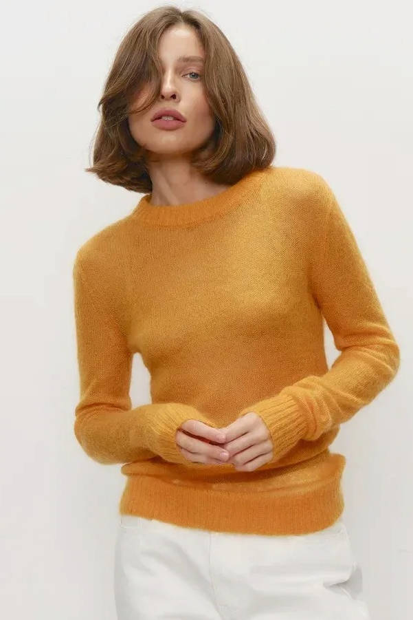 Women's Mohair Knit Jumper | Soft O-Neck Pullover