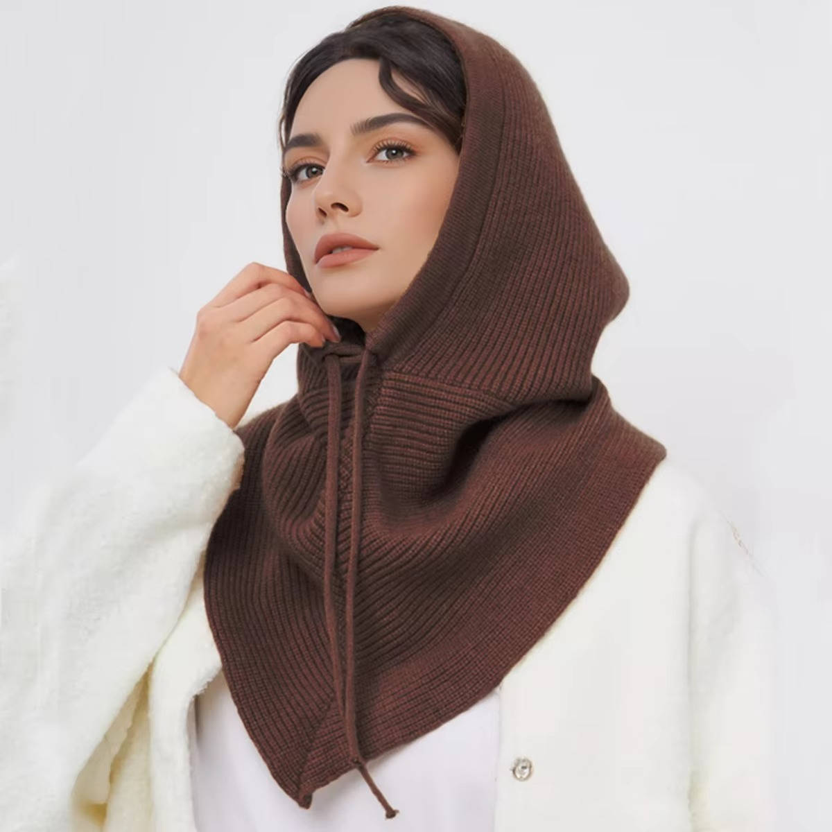 Women's Knitted Hooded Scarf | Warm Winter Neck Warmer