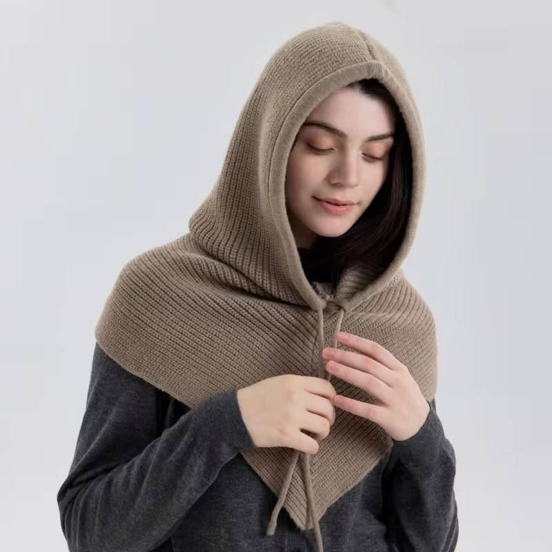 Women's Knitted Hooded Scarf | Warm Winter Neck Warmer