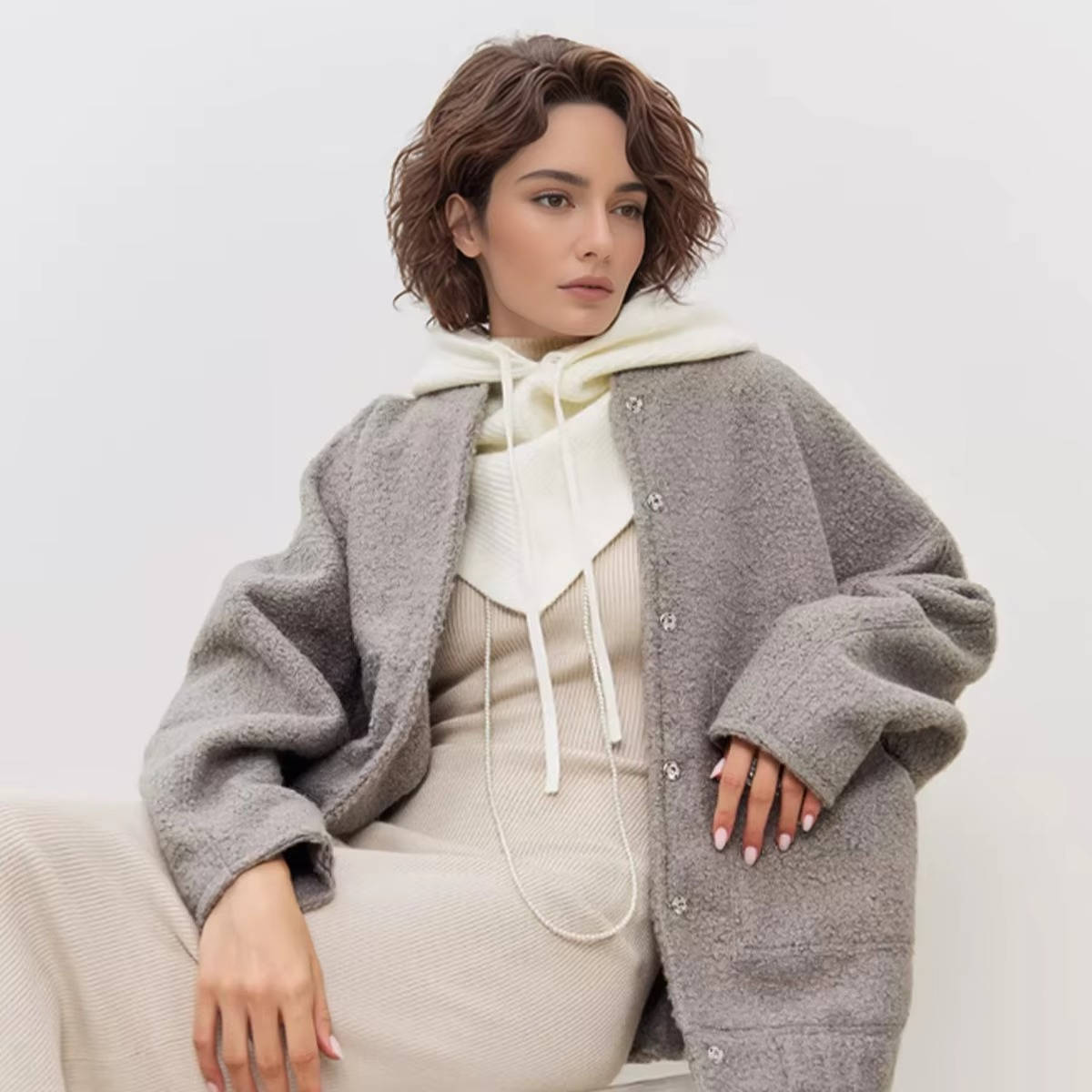 Women's Knitted Hooded Scarf | Warm Winter Neck Warmer
