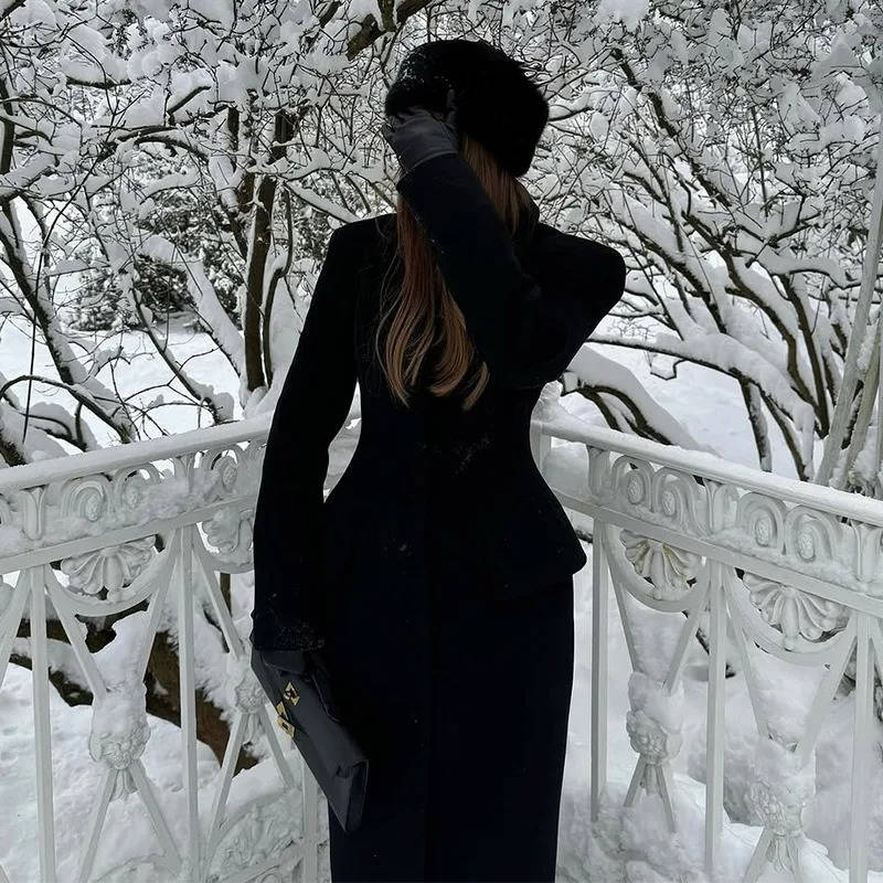 Women's Wool Winter Coat | Single Breasted Long Coat