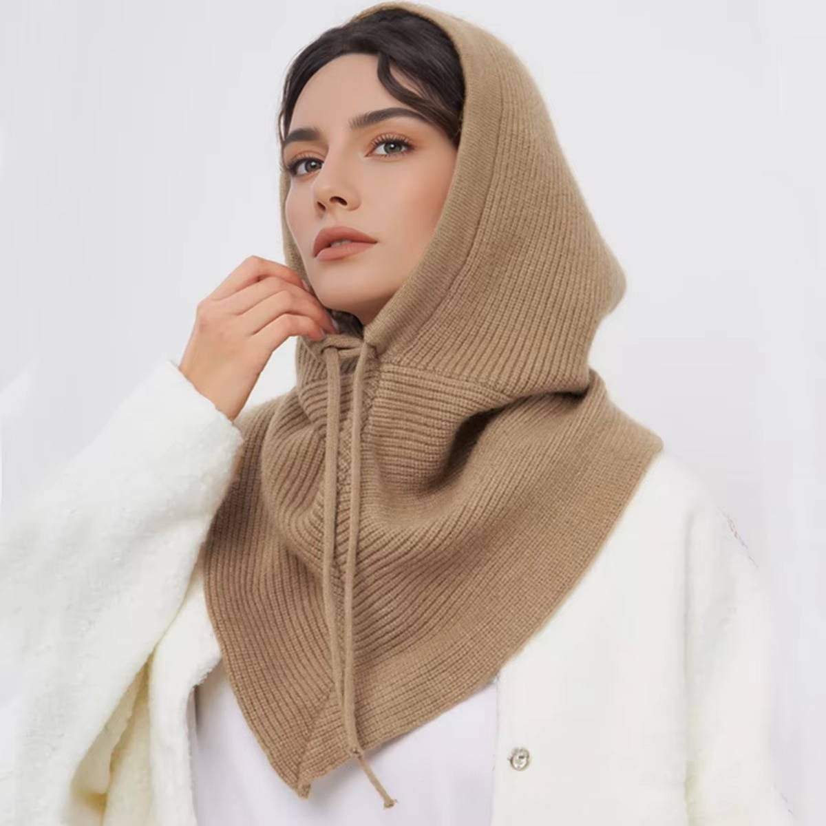 Women's Knitted Hooded Scarf | Warm Winter Neck Warmer
