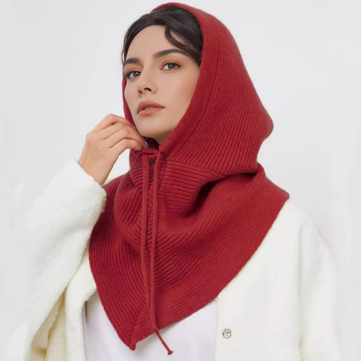 Women's Knitted Hooded Scarf | Warm Winter Neck Warmer