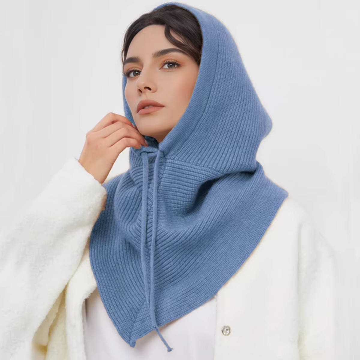 Women's Knitted Hooded Scarf | Warm Winter Neck Warmer