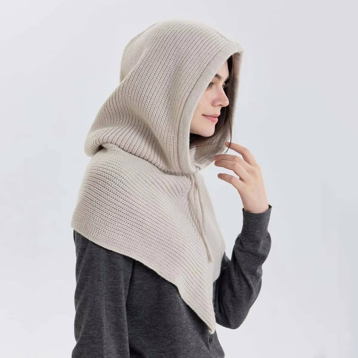 Women's Knitted Hooded Scarf | Warm Winter Neck Warmer