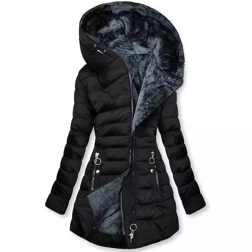 Women's Hooded Winter Coat | Quilted Longline Jacket