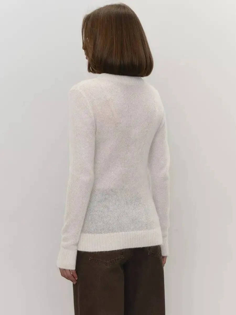 Women's Mohair Knit Jumper | Soft O-Neck Pullover