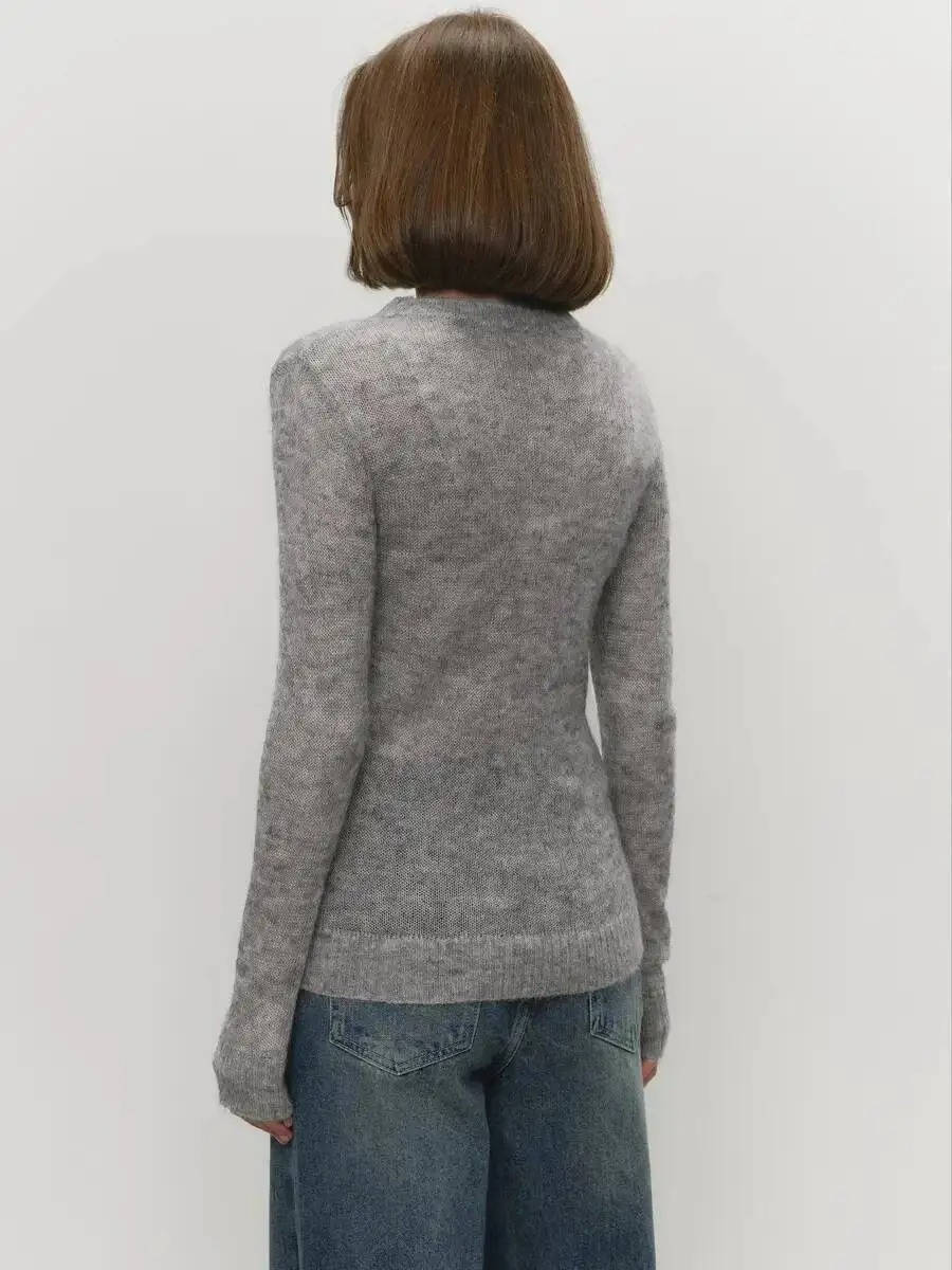 Women's Mohair Knit Jumper | Soft O-Neck Pullover