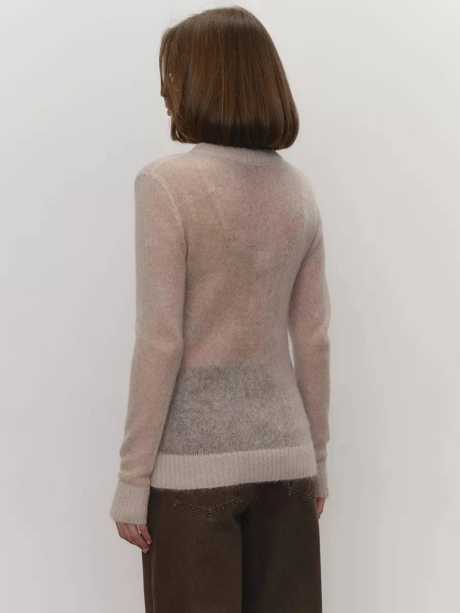 Women's Mohair Knit Jumper | Soft O-Neck Pullover