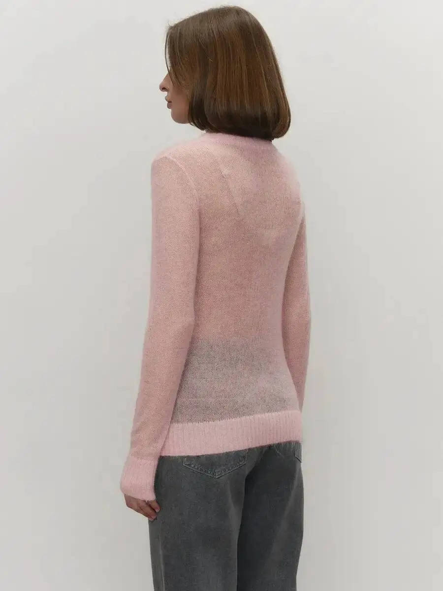 Women's Mohair Knit Jumper | Soft O-Neck Pullover