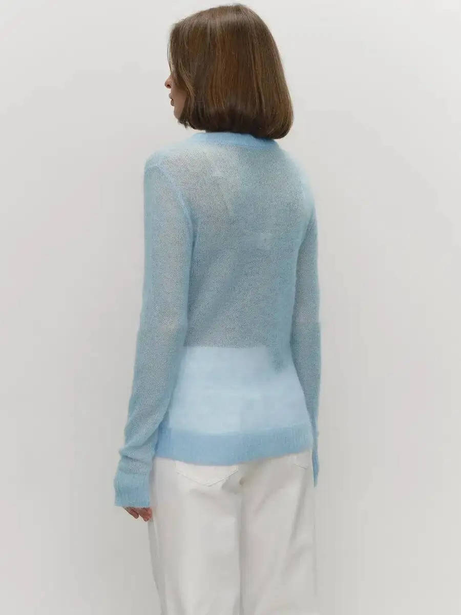 Women's Mohair Knit Jumper | Soft O-Neck Pullover